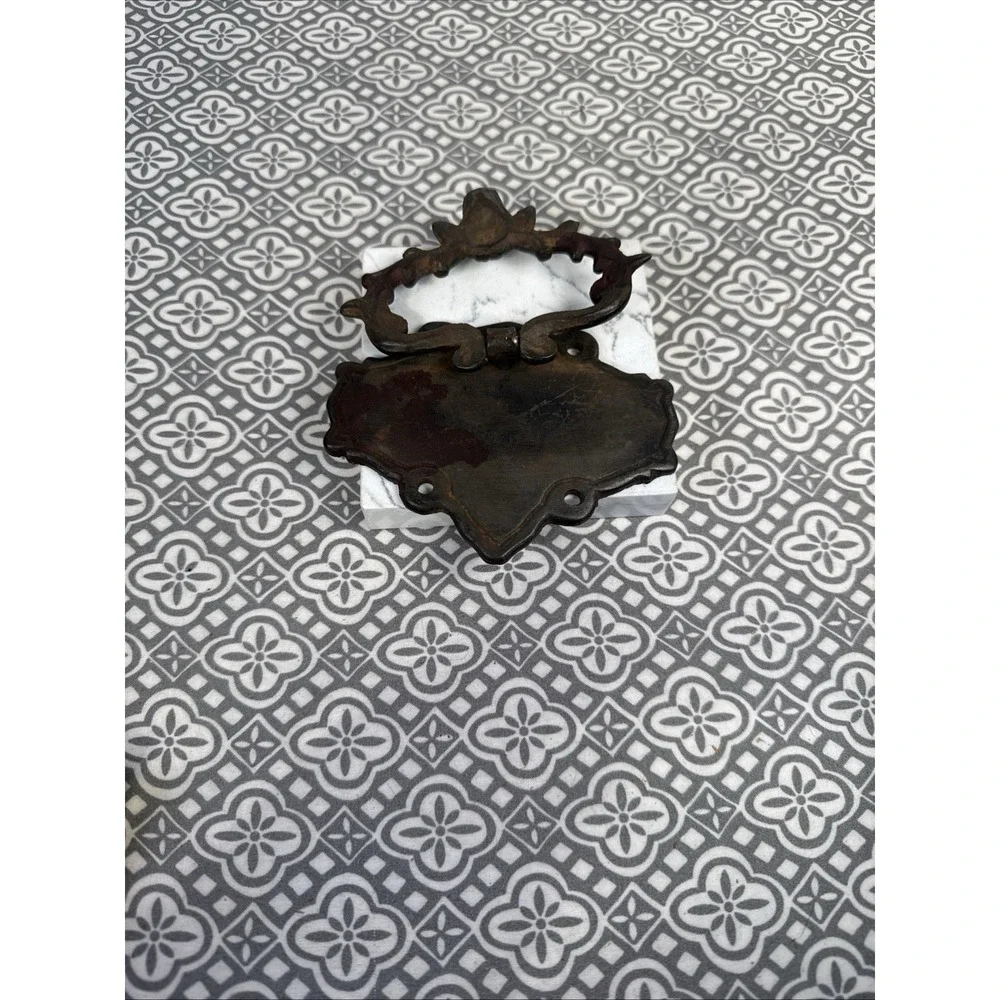Vintage Cast Iron Bull Head Longhorn Door Knocker Farmhouse Decor. 4.5
